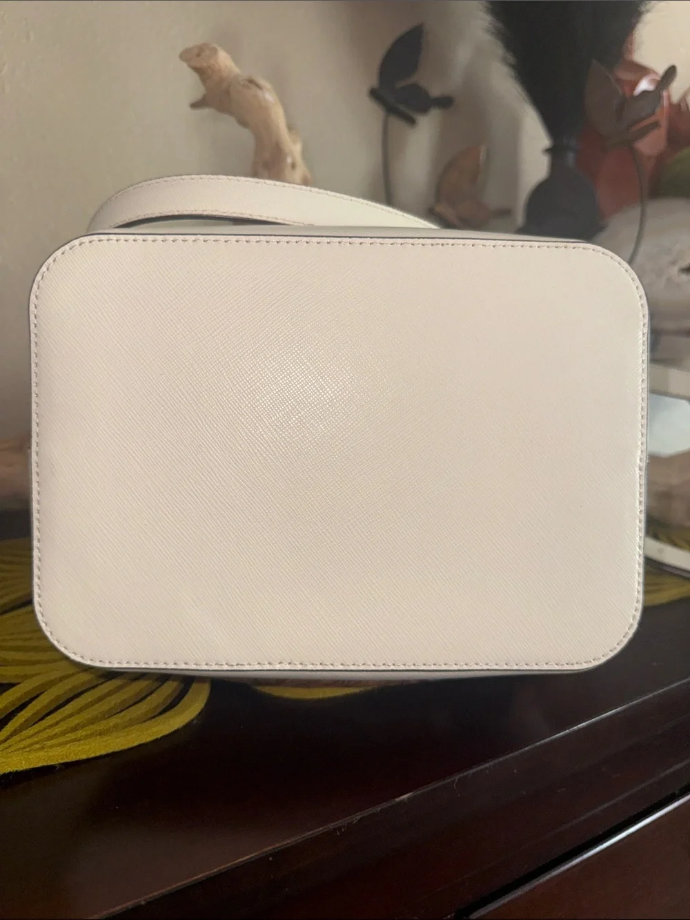 kate spade Cream Leather Drawstring Shoulder Bag